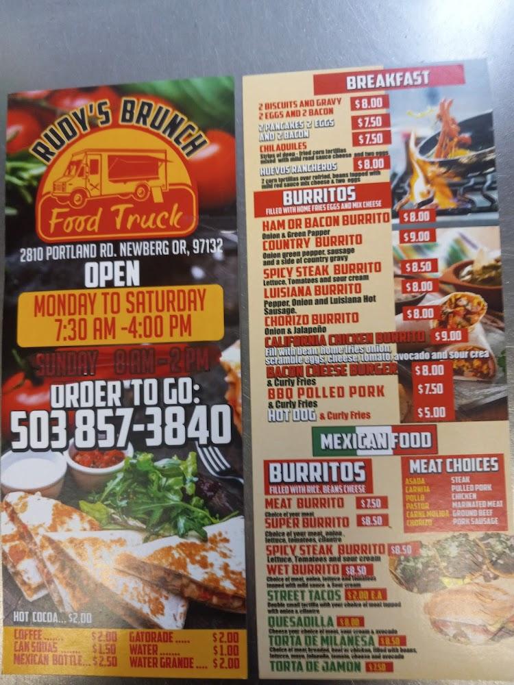 Rudy's Brunch Breakfast & Lunch Food Truck Menu image 2